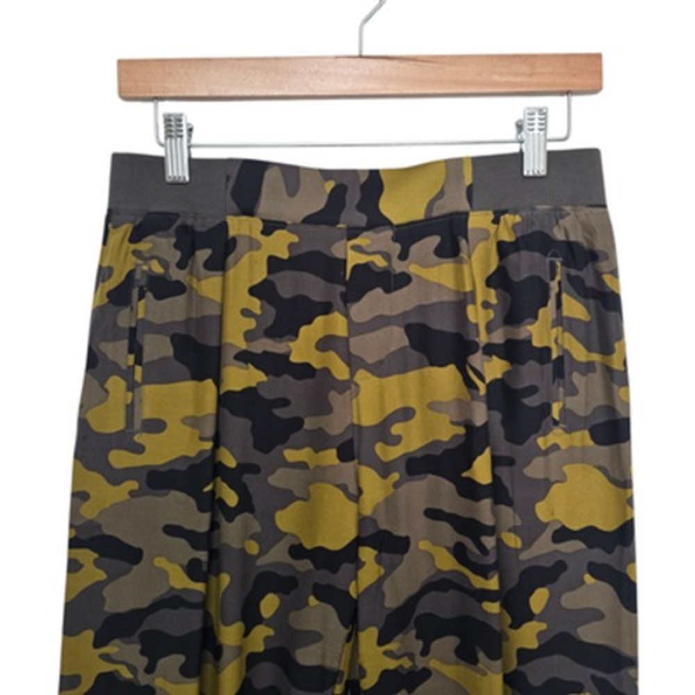 ATM Jogger Pants Womens Small Green Camo‎ 100% Silk Rib Cuffs Elastic Waist - Picture 9 of 11